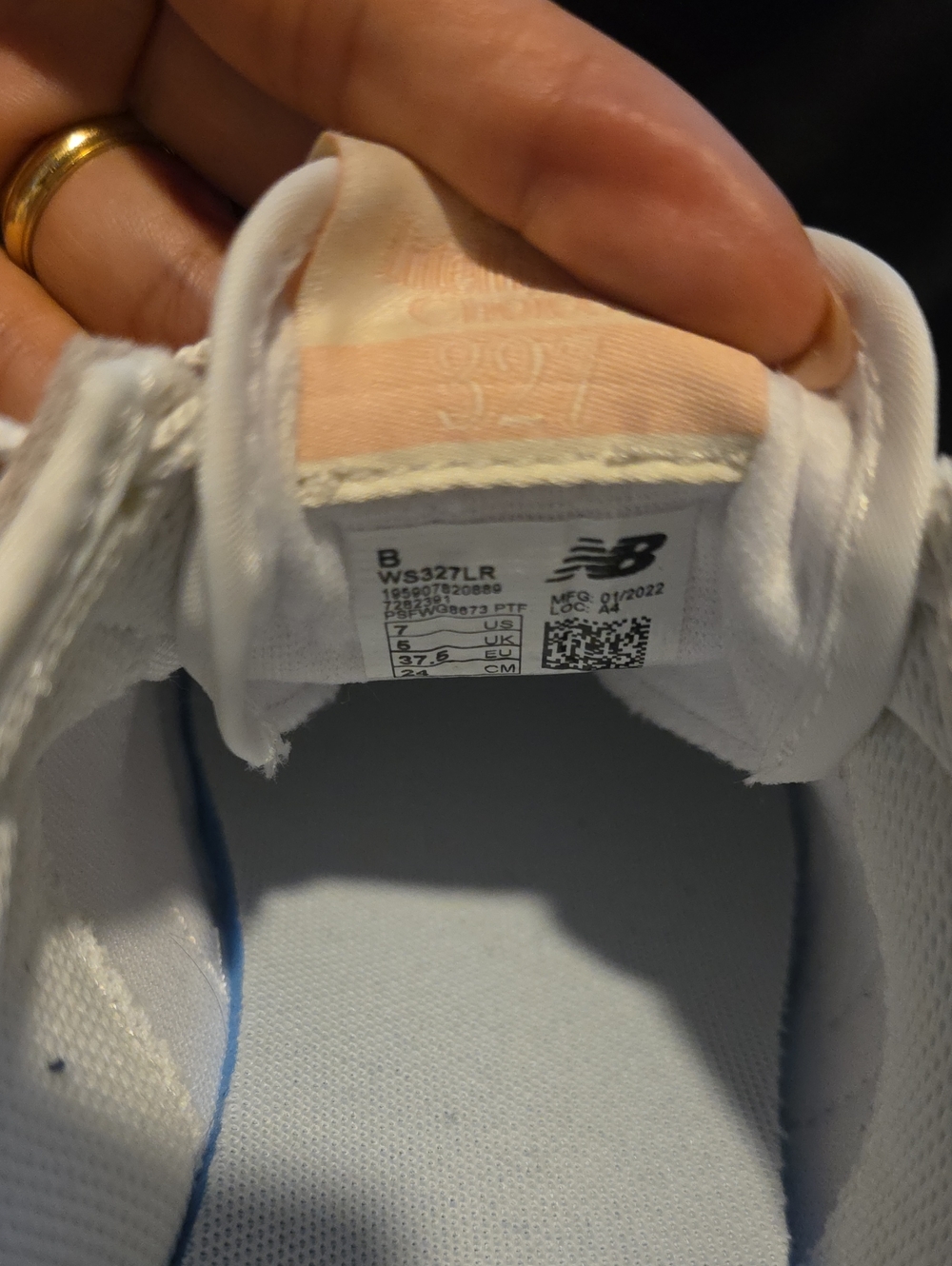 New Balance 327's Women's White, Tan & Pink Retro Runner Sneakers - Picture 8 of 8